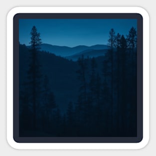 Blue Dusk Forest View #8 Sticker